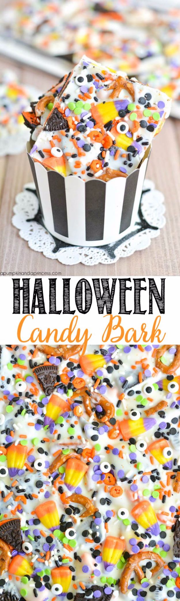 Easy Halloween Party Snacks - Halloween Candy Bark Recipe- Healthy Recipes for Halloween Food Ideas for Kids for School, Teens and Adults - Easy and Quick Recipes and Idea for Dips, Chips, Spooky Cookies and Treats - Appetizers and Finger Foods Made With Vegetables, No Candy, Cheap Food, Scary DIY Party Foods With Step by Step Tutorials #halloween #halloweenrecipes #halloweenparty