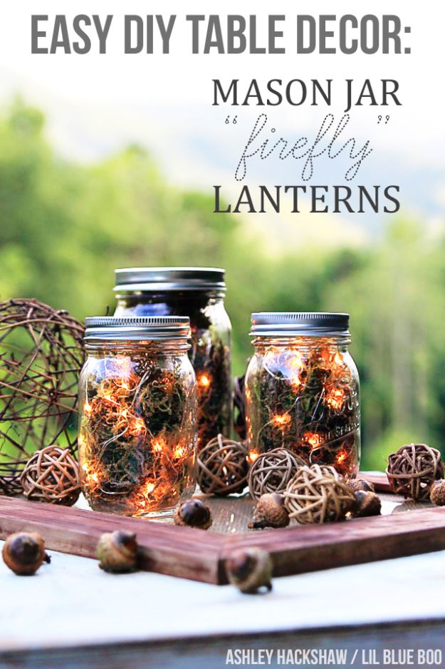 Best Mason Jar Crafts for Fall - Mason Jar Firefly Lanterns - DIY Mason Jar Ideas for Centerpieces, Wedding Decorations, Homemade Gifts, Craft Projects with Leaves, Flowers and Burlap, Painted Art, Candles and Luminaries for Cool Home Decor 