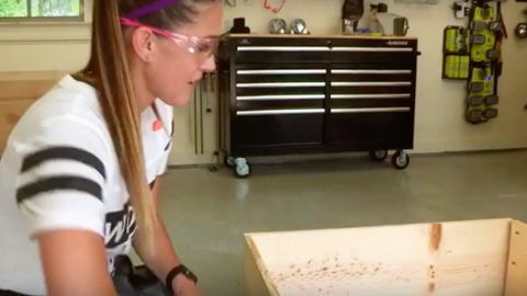 After Attaching 4 Pieces Of Wood She Makes A Super Functional Piece Of Furniture. Watch! | DIY Joy Projects and Crafts Ideas