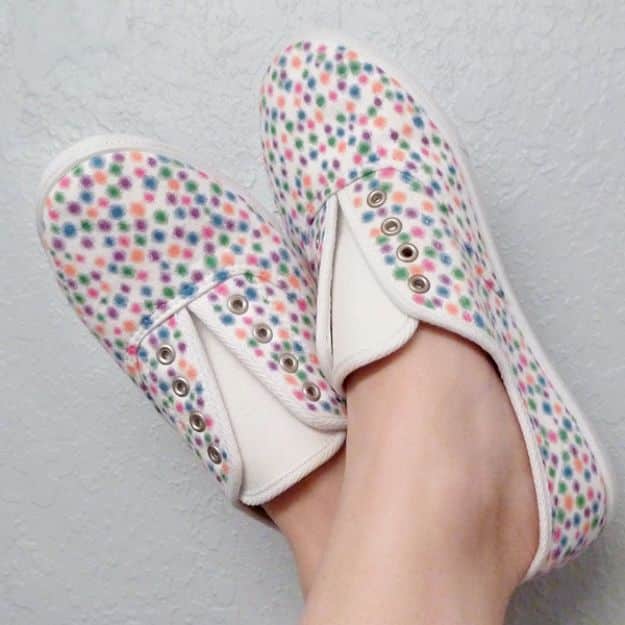 DIY Ideas for Tennis Shoes and Sneakers - Sharpie Inspired Shoes - Fun Projects to Decorate, Update and Style Your High Tops, Keds, Canvas Shoes, Chuck Taylors, White Converse and All Star - Tips, Tutorials, Free Pattern and Step by Step Tutorial - Sparkle, Glitter, Paint, Stencil Tie Dye - Cool Christmas Gifts and Presents and Homemade Gifts for Adults, Teens and Kids 