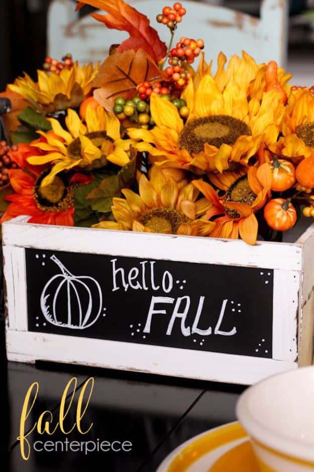 Best Crafts for Fall - Simple Fall Centerpiece - DIY Mason Jar Ideas, Dollar Store Crafts, Rustic Pumpkin Ideas, Wreaths, Candles and Wall Art, Centerpieces, Wedding Decorations, Homemade Gifts, Craft Projects with Leaves, Flowers and Burlap, Painted Art, Candles and Luminaries for Cool Home Decor - Quick and Easy Projects With Step by Step Tutorials and Instructions