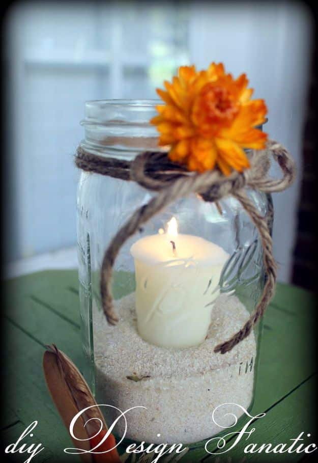 Best Mason Jar Crafts for Fall - Super Simple Mason Jar Candles For Fall - DIY Mason Jar Ideas for Centerpieces, Wedding Decorations, Homemade Gifts, Craft Projects with Leaves, Flowers and Burlap, Painted Art, Candles and Luminaries for Cool Home Decor 