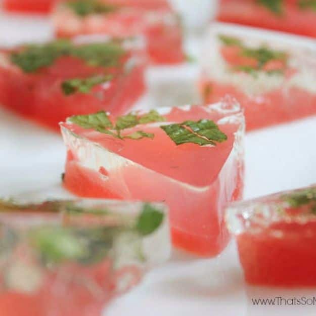 Best Jello Shot Recipes - Watermelon Mojito Jell-O Shots - Easy Jello Shots Recipe Ideas with Vodka, Strawberry, Tequila, Rum, Jolly Rancher and Creative Alcohol - Unique and Fun Drinks for Parties like Whiskey Fireball, Fall Halloween Versions, Malibu, 4th of July, Birthday, Summer, Christmas and Birthdays #jelloshots #partydrinks #drinkrecipes