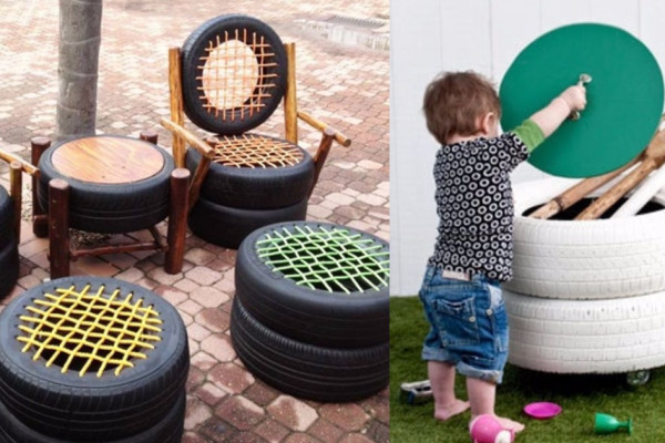 DIY Ideas With Old Tires - Cheap Home Decor Ideas, Dog Bed, Patio Furniture and Planter