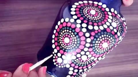 She Paints Simple Dots On A Bottle And You Have To See The End Result. Fabulous! | DIY Joy Projects and Crafts Ideas
