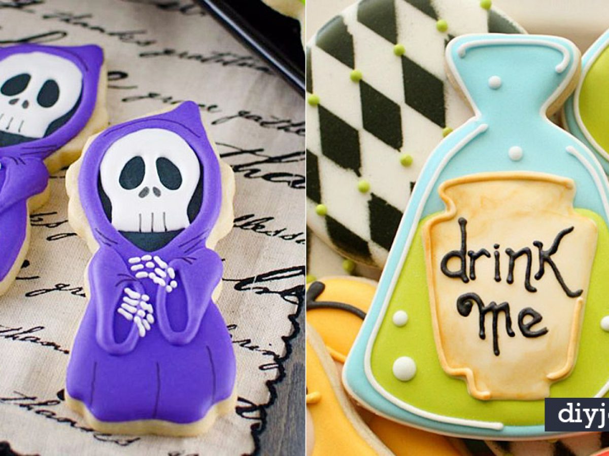 How To Make Decorated Halloween Potion Bottle Sugar Cookies