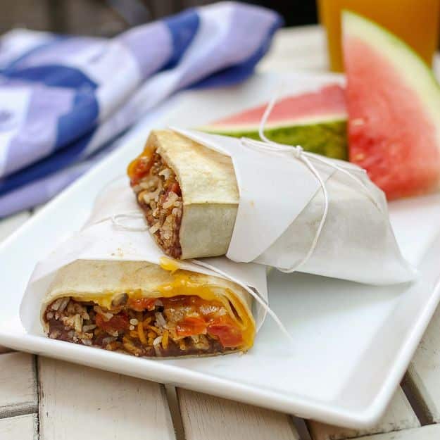 Back to School Lunch Ideas - Beef Mushroom Burrito - Quick Snacks, Lunches and Homemade Lunchables - Bento Box Style Lunch for People in A Hurry - Fast Lunch Recipes to Pack Ahead - Healthy Ideas for Kids, Teens and Adults 