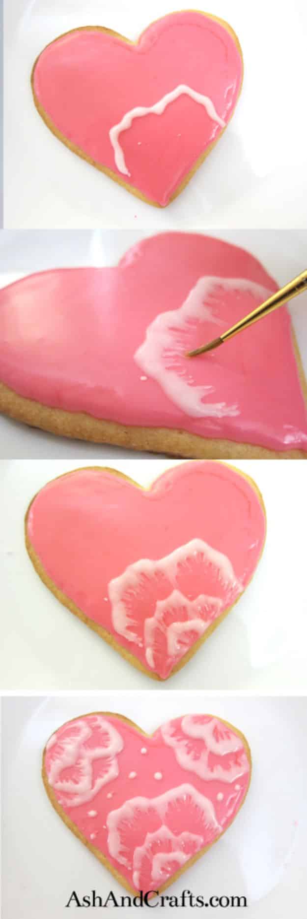 Cool Cookie Decorating Ideas - Brush Embroidery On Cookies - Easy Ways To Decorate Cute, Adorable Cookies - Quick Recipes and Simple Decorating Tips With Icing, Candy, Chocolate, Buttercream Frosting and Fruit - Best Party Trays and Cookie Arrangements #recipes