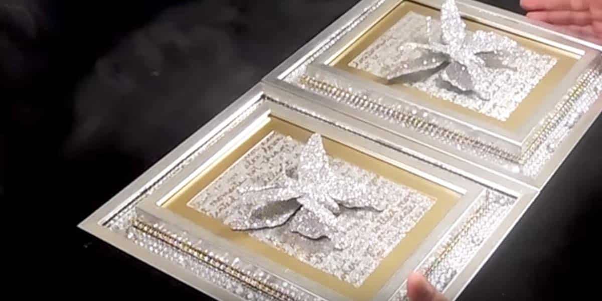 She Puts Bling On A Frame, Adds A Frame On Top…The Butterfly Tops It Off! | DIY Joy Projects and Crafts Ideas