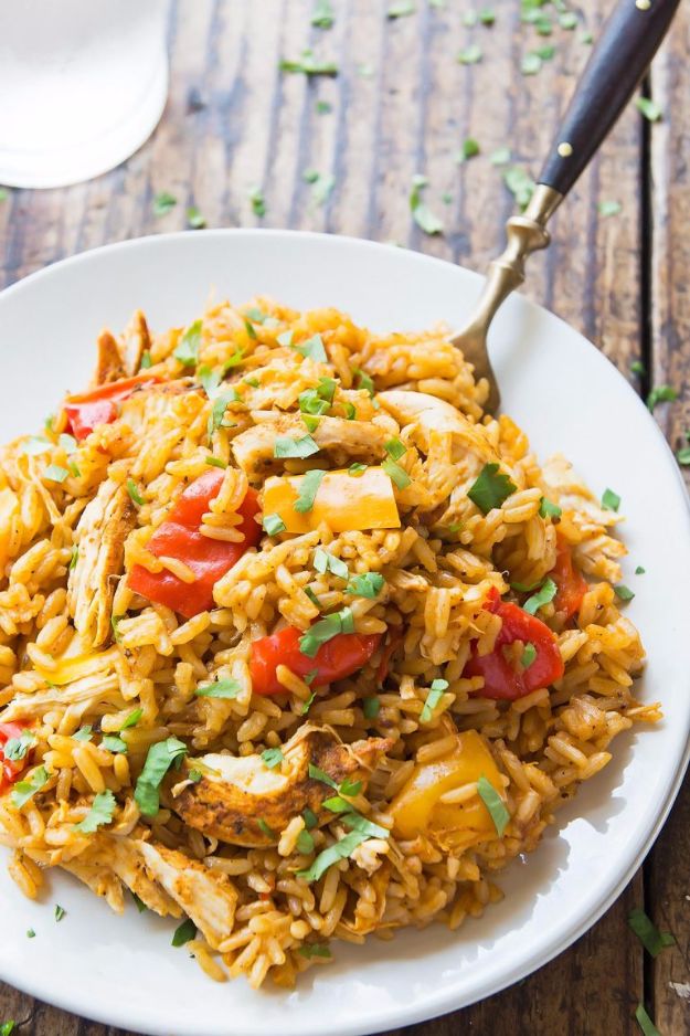 Easy Dinner Ideas for One - Cajun Chicken and Rice - Quick, Fast and Simple Recipes to Make for a Single Person - Freeze and Make Ahead Dinner Recipe Tips for Best Weeknight Dinners for Singles - Chicken, Fish, Vegetable, No Bake and Vegetarian Options - Crockpot, Microwave, Healthy, Lowfat Options 