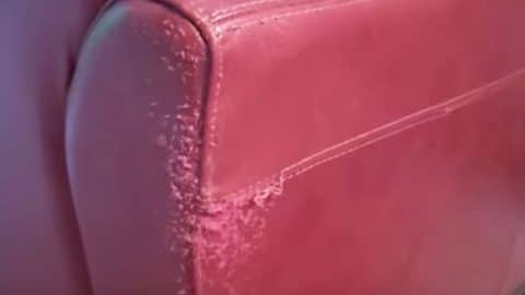 Her Cat Scratched Up Her Leather Sofa And Here’s What She Did To Repair It. Easy! | DIY Joy Projects and Crafts Ideas