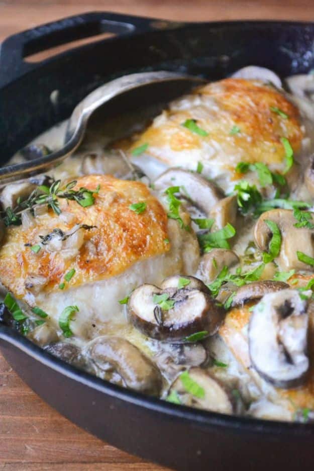 Easy Dinner Ideas for Two - Chicken Thighs Marsala for Two - Quick, Fast and Simple Recipes to Make for Two People - Freeze and Make Ahead Dinner Recipe Tips for Best Weeknight Dinners - Chicken, Fish, Vegetable, No Bake and Vegetarian Options - Crockpot, Microwave, Healthy, Lowfat 