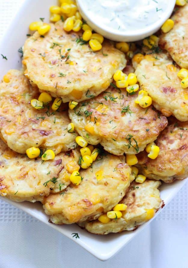 Back to School Lunch Ideas - Corn And Bacon Fritters - Quick Snacks, Lunches and Homemade Lunchables - Bento Box Style Lunch for People in A Hurry - Fast Lunch Recipes to Pack Ahead - Healthy Ideas for Kids, Teens and Adults 