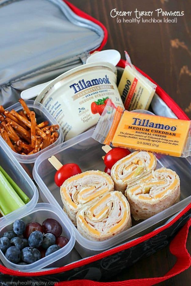 Back to School Lunch Ideas - Creamy Turkey Pinwheels - Quick Snacks, Lunches and Homemade Lunchables - Bento Box Style Lunch for People in A Hurry - Fast Lunch Recipes to Pack Ahead - Healthy Ideas for Kids, Teens and Adults 