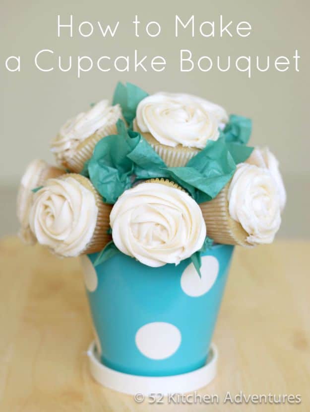 Cool Cupcake Decorating Ideas - Cupcake Bouquet - Easy Ways To Decorate Cute, Adorable Cupcakes - Quick Recipes and Simple Decorating Tips With Icing, Candy, Chocolate, Buttercream Frosting and Fruit kids birthday party ideas cake