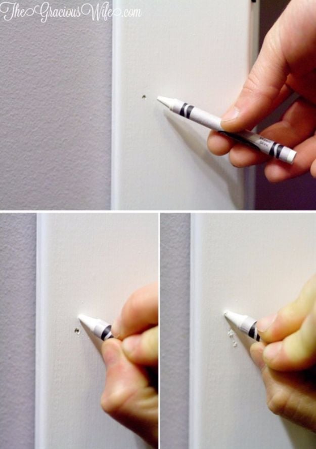 Easy Home Repair Hacks - Fill Nail Holes - Quick Ways to Easily Fix Broken Things Around The House - DIY Tricks for Home Improvement and Repairs - Simple Solutions for Kitchen, Bath, Garage and Yard - Caulk, Grout, Wall Repair and Wood Patching and Staining #hacks #homeimprovement
