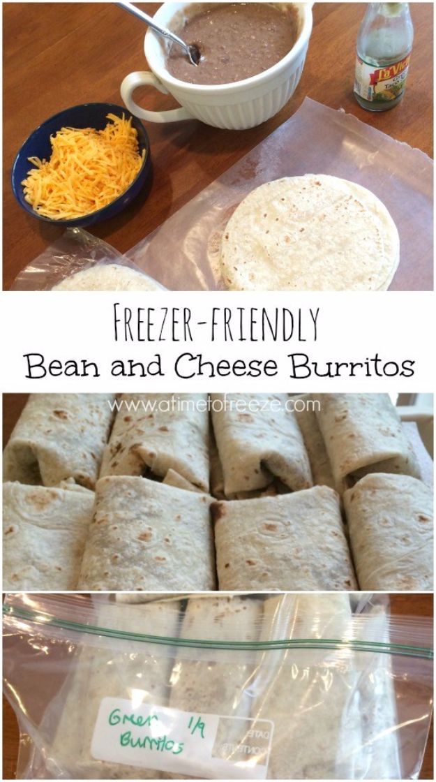 Back to School Lunch Ideas - Freezer-friendly Bean and Cheese Burritos - Quick Snacks, Lunches and Homemade Lunchables - Bento Box Style Lunch for People in A Hurry - Fast Lunch Recipes to Pack Ahead - Healthy Ideas for Kids, Teens and Adults 