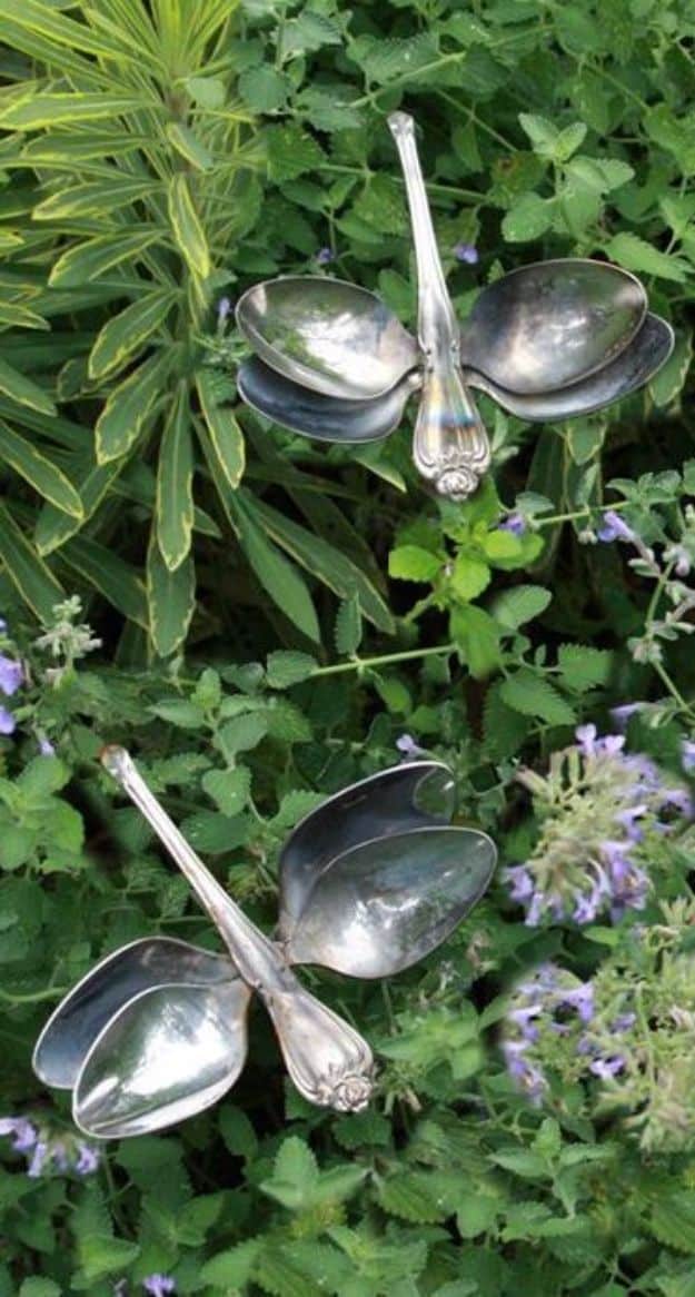 DIY Silverware Upgrades - Garden Dragonflies - Creative Ways To Improve Boring Silver Ware and Palce Settings - Paint, Decorate and Update Your Flatware With These Creative Do IT Yourself Tutorials- Forks, Knives and Spoons all Get Dressed Up With These New Looks For Kitchen and Dining Room 