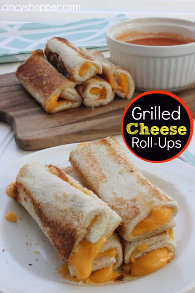 Back to School Lunch Ideas - Grilled Cheese Roll-Ups - Quick Snacks, Lunches and Homemade Lunchables - Bento Box Style Lunch for People in A Hurry - Fast Lunch Recipes to Pack Ahead - Healthy Ideas for Kids, Teens and Adults 