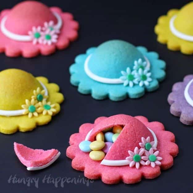 Cool Cookie Decorating Ideas - Ladies’ Hat Piñata Cookies - Easy Ways To Decorate Cute, Adorable Cookies - Quick Recipes and Simple Decorating Tips With Icing, Candy, Chocolate, Buttercream Frosting and Fruit - Best Party Trays and Cookie Arrangements #recipes