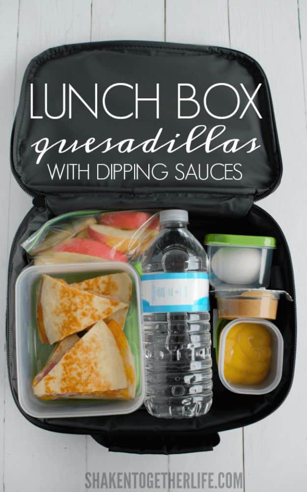 Back to School Lunch Ideas - Lunch Box Quesadillas With Dipping Sauces - Quick Snacks, Lunches and Homemade Lunchables - Bento Box Style Lunch for People in A Hurry - Fast Lunch Recipes to Pack Ahead - Healthy Ideas for Kids, Teens and Adults 