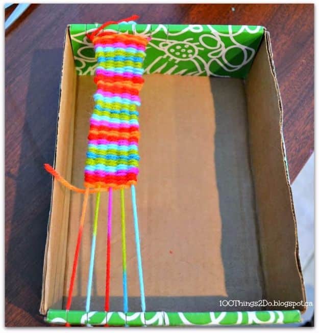 DIY Ideas With Shoe Boxes - Makeshift Looms - Shoe Box Crafts and Organizers for Storage - How To Make A Shelf, Makeup Organizer, Kids Room Decoration, Storage Ideas Projects - Cheap Home Decor DIY Ideas for Kids, Adults and Teens Rooms #diyideas #upcycle