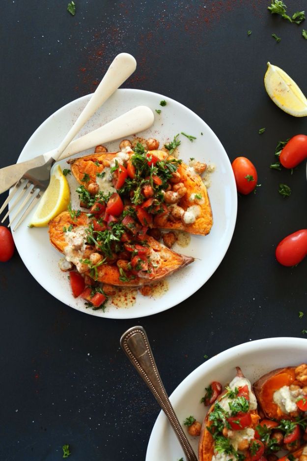 Mediterranean Baked Sweet Potatoes