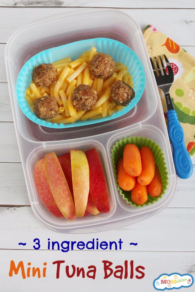 Back to School Lunch Ideas - Mini Tuna Balls - Quick Snacks, Lunches and Homemade Lunchables - Bento Box Style Lunch for People in A Hurry - Fast Lunch Recipes to Pack Ahead - Healthy Ideas for Kids, Teens and Adults 