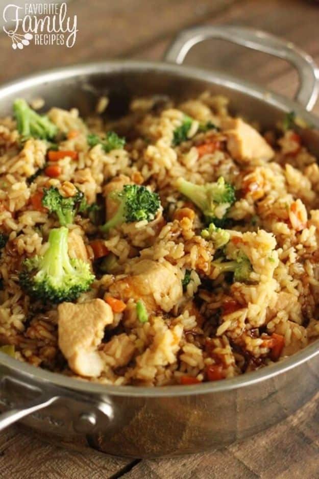 Easy Dinner Ideas for One - One Pot Chicken Teriyaki Rice Bowls - Quick, Fast and Simple Recipes to Make for a Single Person - Freeze and Make Ahead Dinner Recipe Tips for Best Weeknight Dinners for Singles - Chicken, Fish, Vegetable, No Bake and Vegetarian Options - Crockpot, Microwave, Healthy, Lowfat Options 