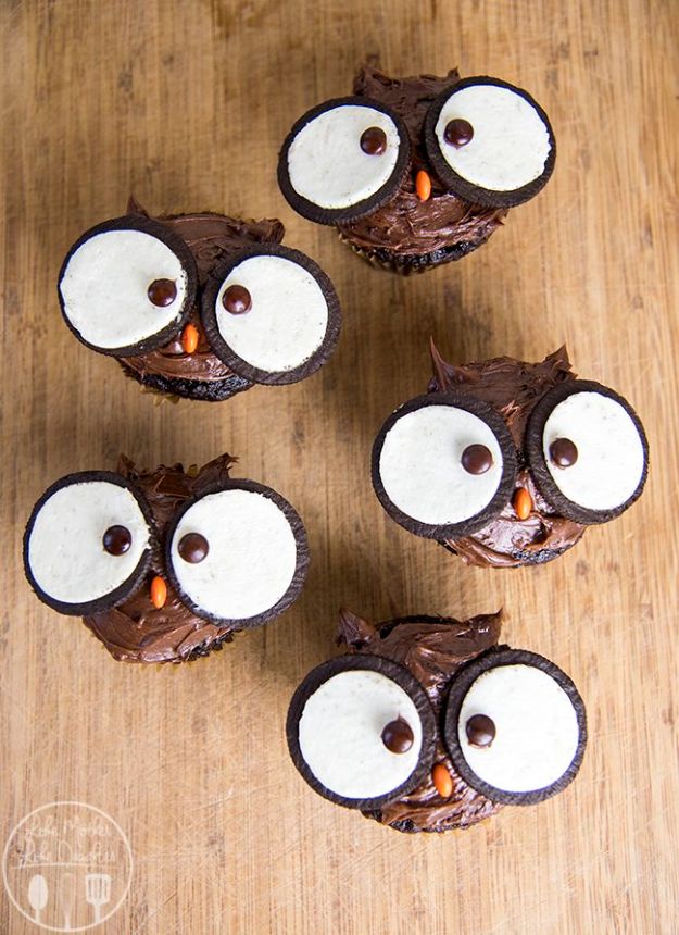 Cool Cupcake Decorating Ideas - Owl Cupcakes - Easy Ways To Decorate Cute, Adorable Cupcakes - Quick Recipes and Simple Decorating Tips With Icing, Candy, Chocolate, Buttercream Frosting and Fruit kids birthday party ideas cake