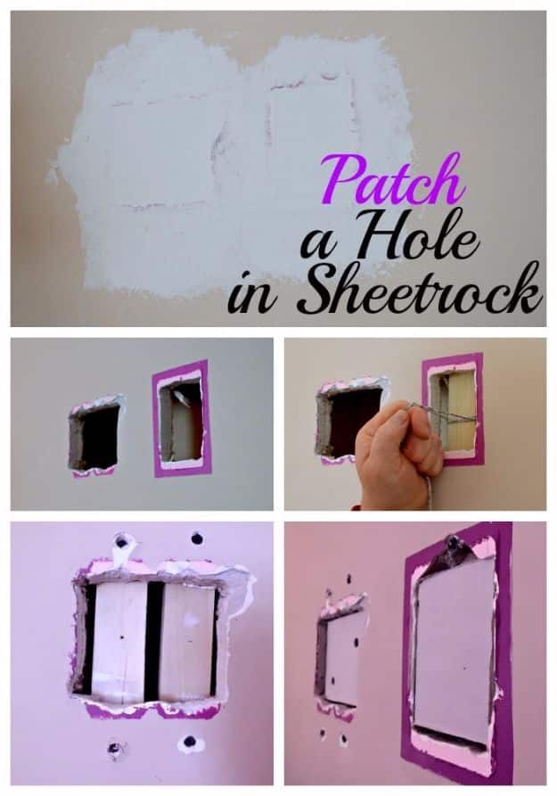 Easy Home Repair Hacks - Patch A Hole In Sheetrock - Quick Ways To Fix Your Home With Cheap and Fast DIY Projects - Step by step Tutorials, Good Ideas for Renovating, Simple Tips and Tricks for Home Improvement on A Budget #diy #homeimprovement