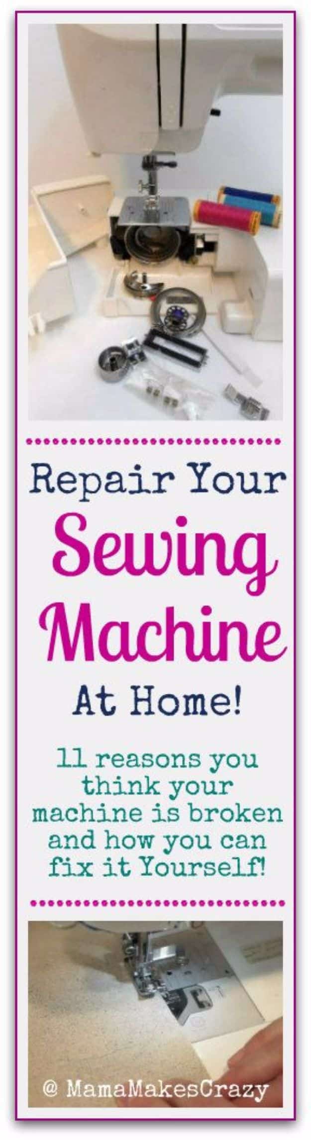 Easy Home Repair Hacks - Repair Your Sewing Machine - Quick Ways To Fix Your Home With Cheap and Fast DIY Projects - Step by step Tutorials, Good Ideas for Renovating, Simple Tips and Tricks for Home Improvement on A Budget #diy #homeimprovement