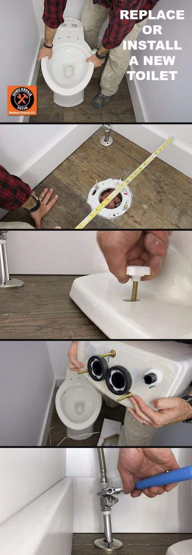 Easy Home Repair Hacks - Replace A Toilet - Quick Ways To Fix Your Home With Cheap and Fast DIY Projects - Step by step Tutorials, Good Ideas for Renovating, Simple Tips and Tricks for Home Improvement on A Budget #diy #homeimprovement