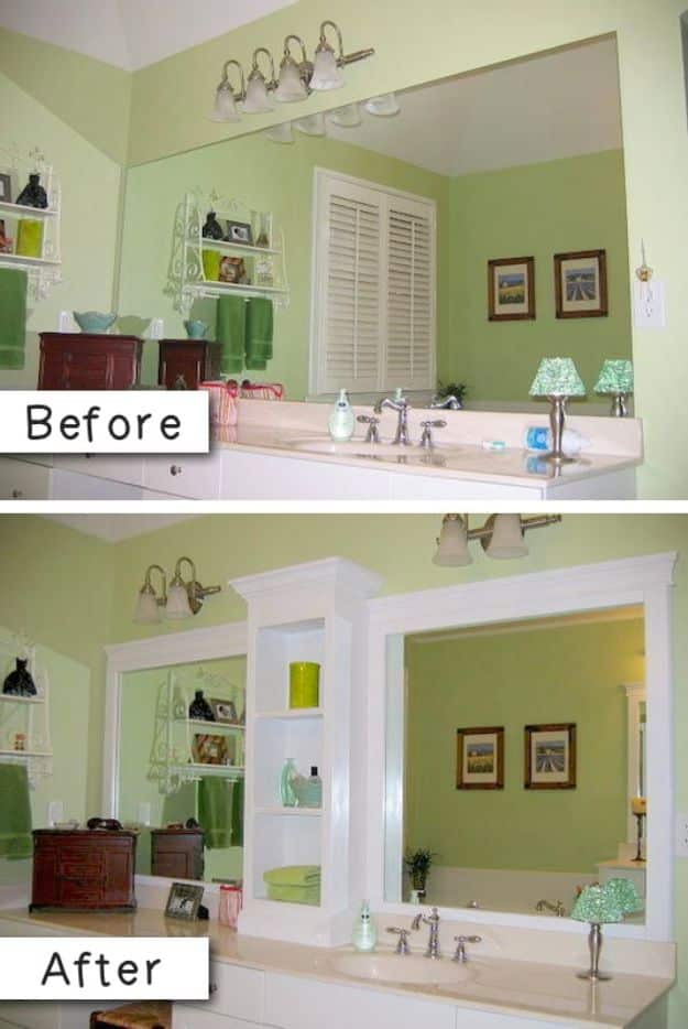 Easy Home Repair Hacks - Revamp Existing Mirror - Quick Ways To Fix Your Home With Cheap and Fast DIY Projects - Step by step Tutorials, Good Ideas for Renovating, Simple Tips and Tricks for Home Improvement on A Budget #diy #homeimprovement