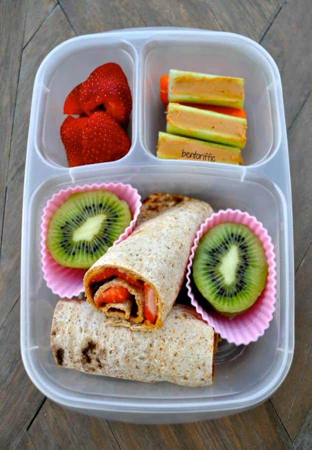 Back to School Lunch Ideas - Strawberry Roll-Ups - Quick Snacks, Lunches and Homemade Lunchables - Bento Box Style Lunch for People in A Hurry - Fast Lunch Recipes to Pack Ahead - Healthy Ideas for Kids, Teens and Adults 