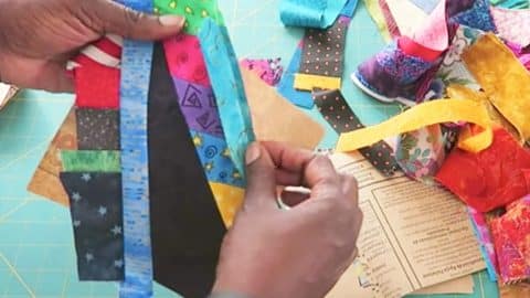 She Pieces String Blocks Out Of Scraps In A Diamond Shape…Watch How She Does it! | DIY Joy Projects and Crafts Ideas