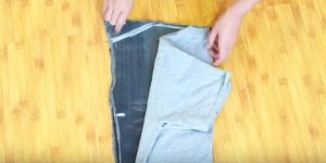 She Traces A Shirt On Her Old Jeans, Cuts It Out And Makes A Fabulously Chic Item!