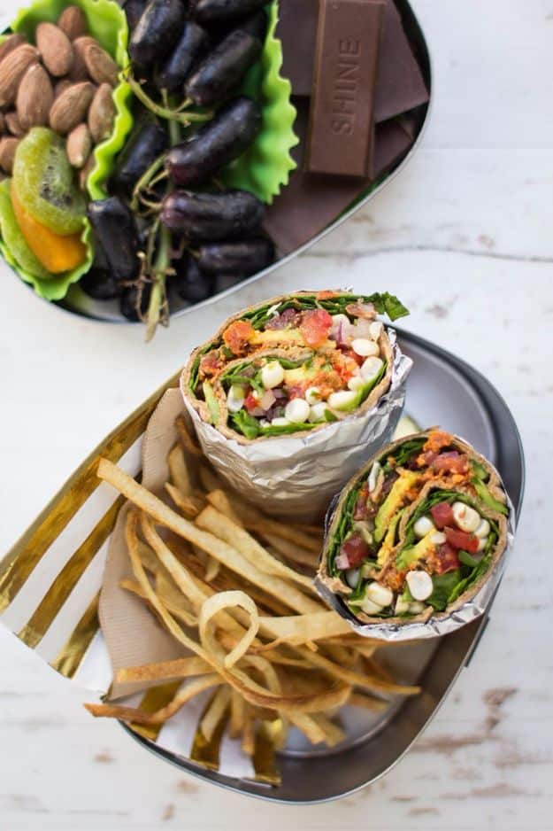 Back to School Lunch Ideas - Vegan Taco Salad Wrap - Quick Snacks, Lunches and Homemade Lunchables - Bento Box Style Lunch for People in A Hurry - Fast Lunch Recipes to Pack Ahead - Healthy Ideas for Kids, Teens and Adults 