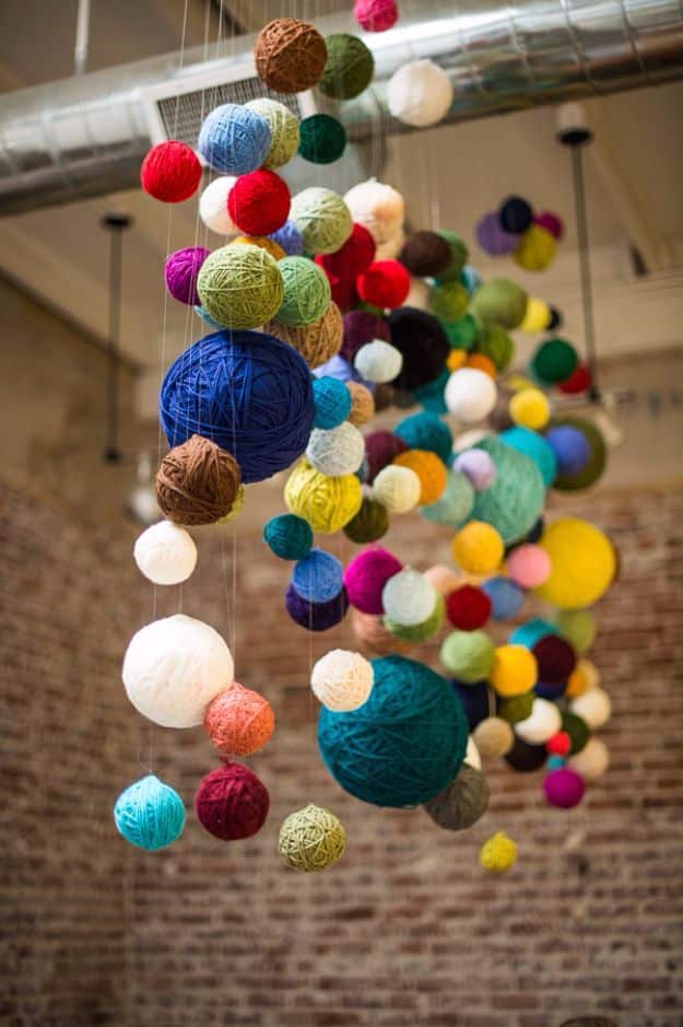 DIY Modern Yarn Hanging - Homey Oh My