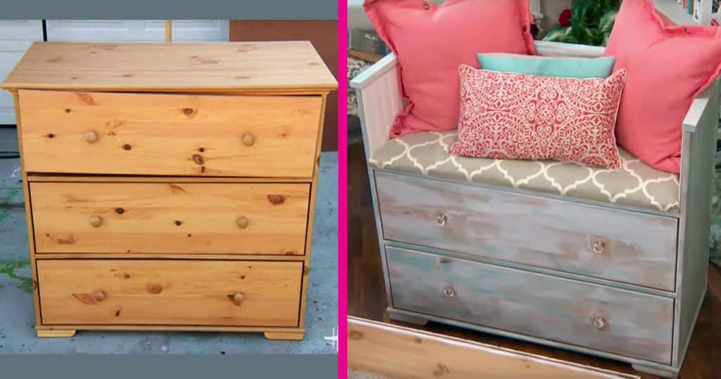 DIY Dresser Makeover Ottoman