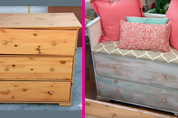 DIY Dresser Makeover Ottoman