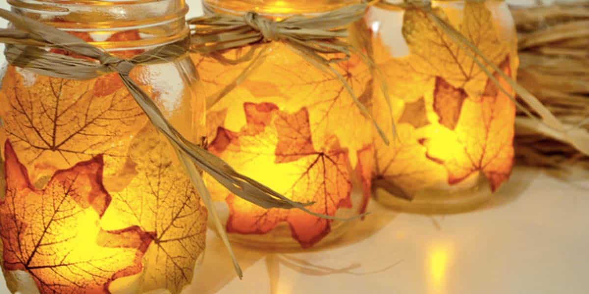 She Puts Leaves On Mason Jars And Makes For Amazing Fall Decor. Watch! | DIY Joy Projects and Crafts Ideas