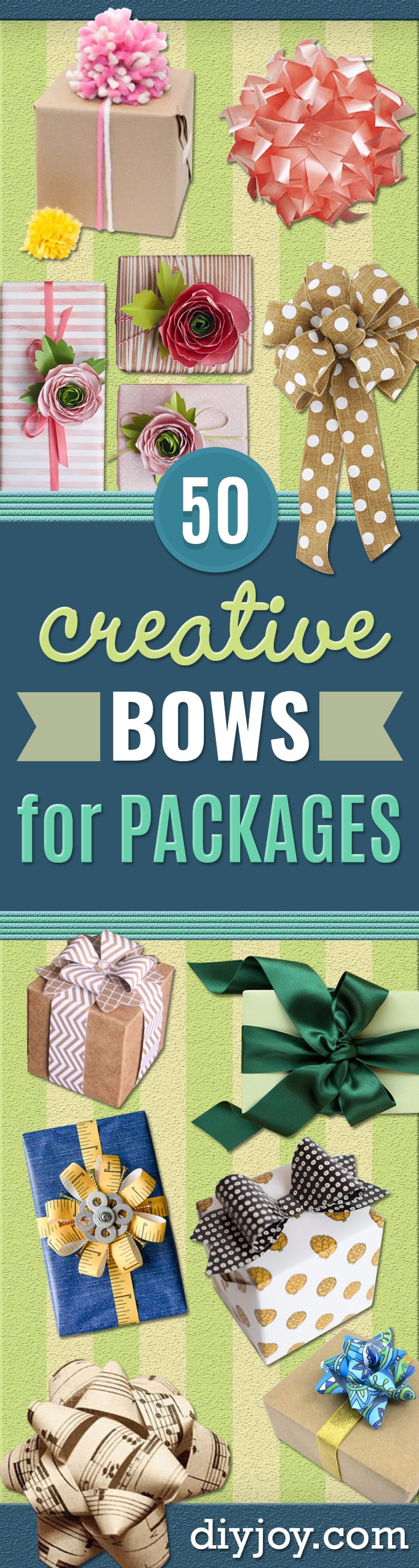 creative bows For gifts and xmas packages - Make DIY Bows for Christmas Presents and Holiday Gifts - Cute and Easy Ideas for Making Your Own Bows and Ribbons - Step by Step Tutorials and Instructions for Tying A Bow - Cheap and Crafty Gift Wrapping Ideas on A Budget 