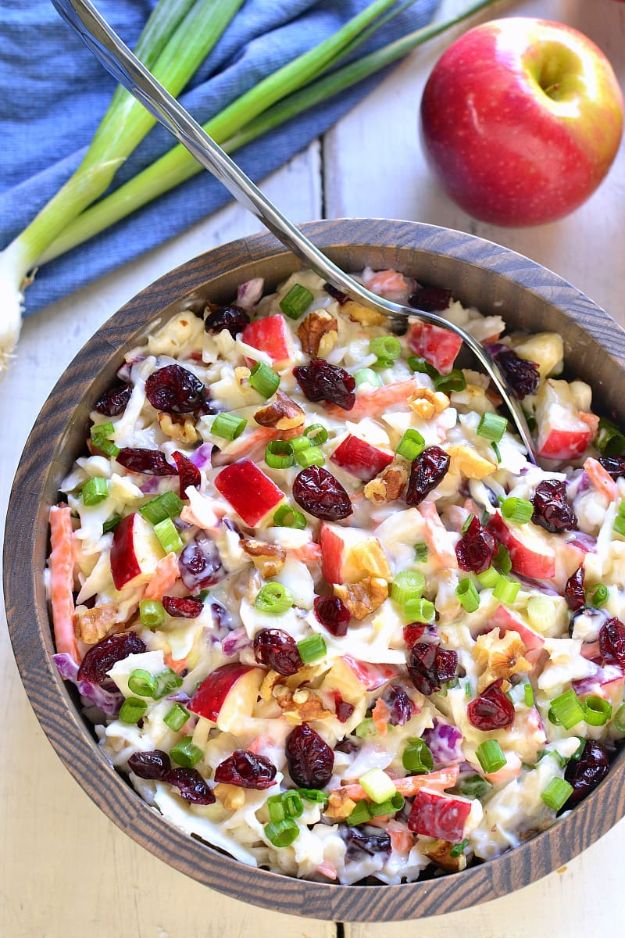 Best Fall Recipes and Ideas for Dinner - Apple Cranberry Coleslaw - Quick Meals With Chicken, Beef and Fish, Easy Crockpot Meals and Make Ahead Soups and Dinners - Healthy Dinner Recipes and Fast Last Minute Foods With Spinach, Vegetables, Butternut Squash, Pumpkin and Nuts 