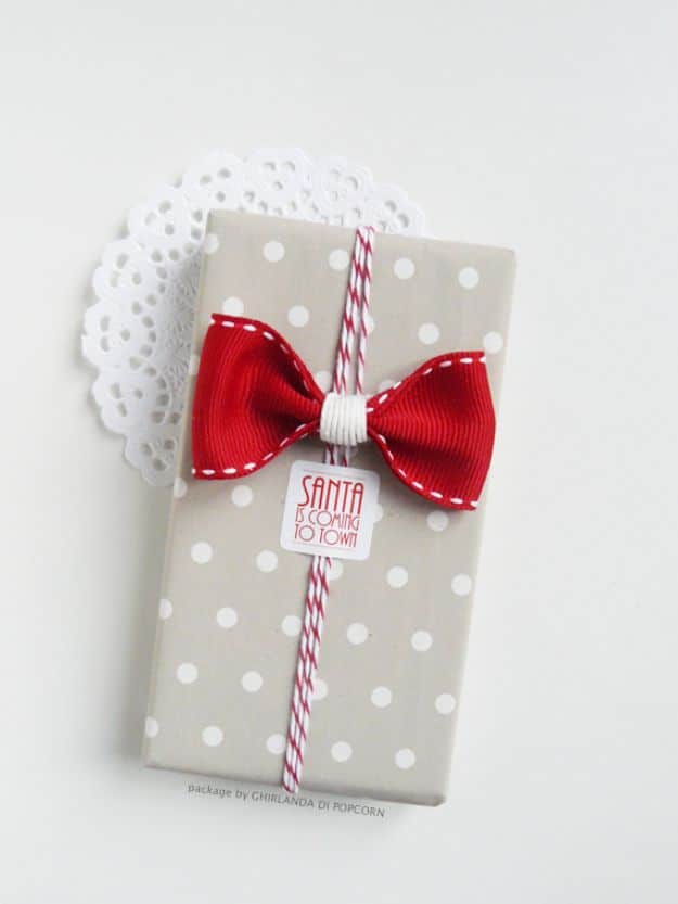 Creative Bows For Packages - Cute Gift Bow Tie - Make DIY Bows for Christmas Presents and Holiday Gifts - Cute and Easy Ideas for Making Your Own Bows and Ribbons - Step by Step Tutorials and Instructions for Tying A Bow - Cheap and Crafty Gift Wrapping Ideas on A Budget #diy #gifts #giftwrapping #christmasgifts