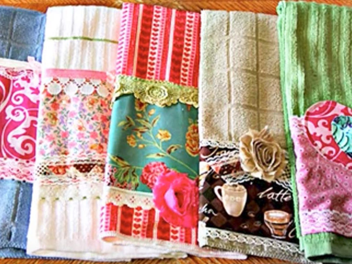 She Embellishes Regular Kitchen Towels And They're So Cute You'll