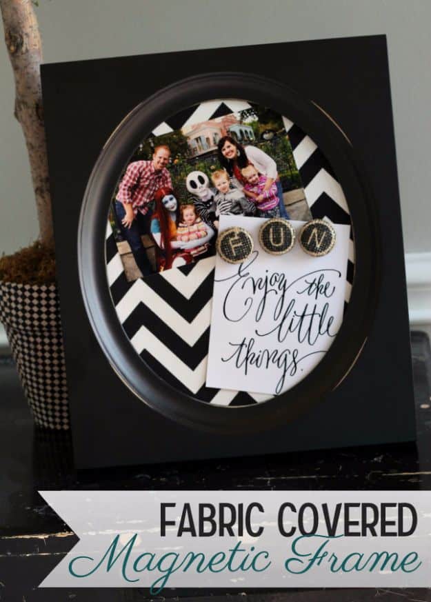 Last Minute Christmas Gifts - Fabric Covered Magnetic Frame - Quick DIY Gift Ideas and Easy Christmas Presents To Make for Mom, Dad, Family and Friends - Dollar Store Crafts and Cheap Homemade Gifts 