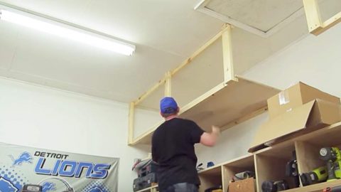 Watch How He Builds Extra Storage In The Wasted Space In His Garage! | DIY Joy Projects and Crafts Ideas
