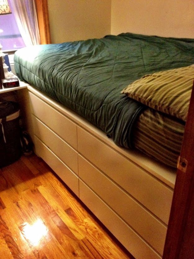 DIY Platform Beds - Malm Captain’s Bed - Easy Do It Yourself Bed Projects - Step by Step Tutorials for Bedroom Furniture - Learn How To Make Twin, Full, King and Queen Size Platforms - With Headboard, Storage, Drawers, Made from Pallets - Cheap Ideas You Can Make on a Budget 