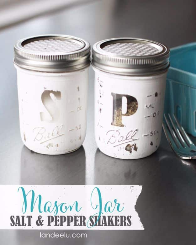 Cool Gifts to Make For Mom - Mason Jar Salt And Pepper Shakers - DIY Gift Ideas and Christmas Presents for Your Mother, Mother-In-Law, Grandma, Stepmom - Creative , Holiday Crafts and Cheap DIY Gifts for The Holidays - Thoughtful Homemade Spa Day Gifts, Creative Wall Art, Special Ideas for Her - Easy Xmas Gifts to Make With Step by Step Tutorials and Instructions #diygifts #mom 